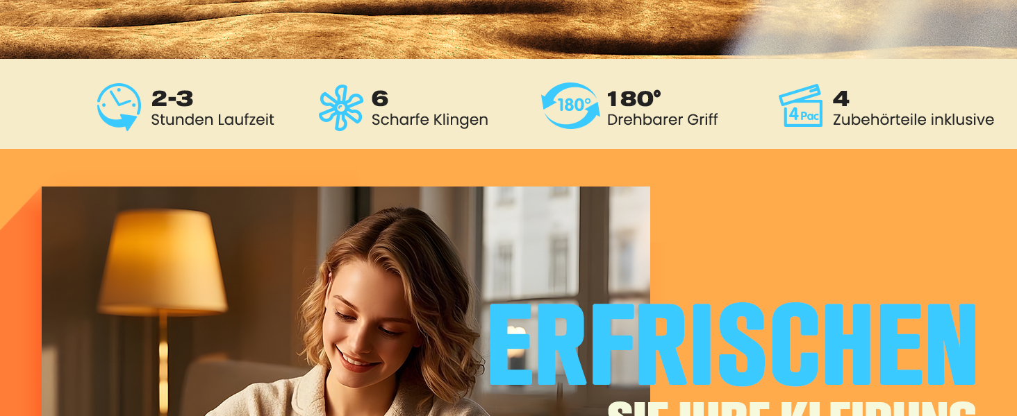 Електричний видальник ворсу POPCHOSE - бездротовий пристрій для видалення ворсу з одягу, меблів, 2000 mAh, 6 лез, 2 швидкості