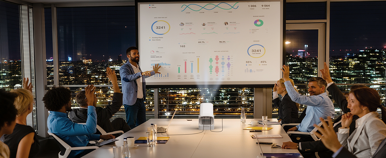 Beautiebeam Beamer: Міні проєктор Full HD 1080P/4K з автотрапецеїдною корекцією, Android 11, Bluetooth 5.0, WiFi 2.4/5G, 180° обертання для дому та на вулицю