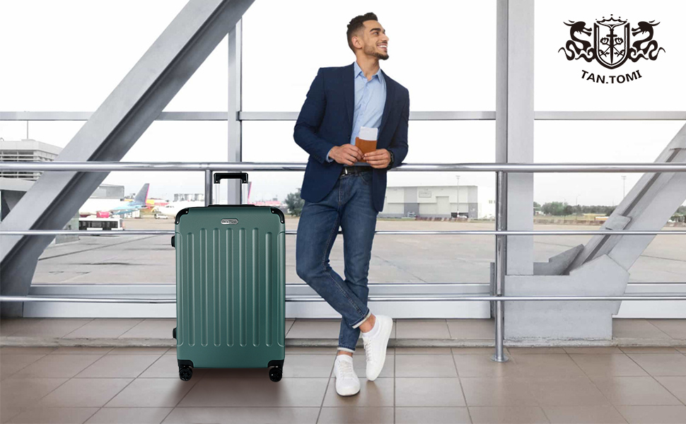 Чемодан ручної поклажі TANTOMI: жорсткий, з кодовим замком, телескопічною ручкою, темно-сірий, M
