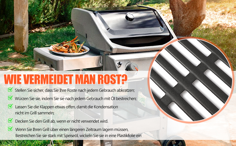 Решітка для гриля Weber Spirit ⅠⅡ 200 серія, Spirit E210/220 S210/220, Jamie Oliver HOME 2 (44,5x26 см)