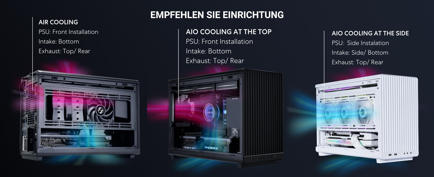 Корпус Lian Li DAN Cases A3-mATX Wood Edition для ПК, Micro-ATX, з темперованим склом, горіхове дерево, чорний (Weiß/Flyaway Orchidee, Mesh)