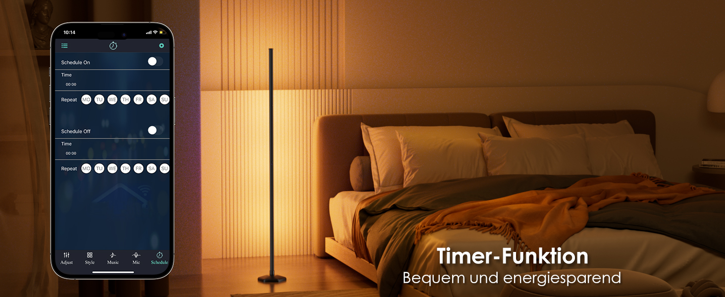 LED-стійка лампа WISIMMALL для вітальні з RGBIC, диммуванням та керуванням через додаток, 170 см, 16 мільйонів кольорів, 300 режимів, музичний синхронізація, для дому