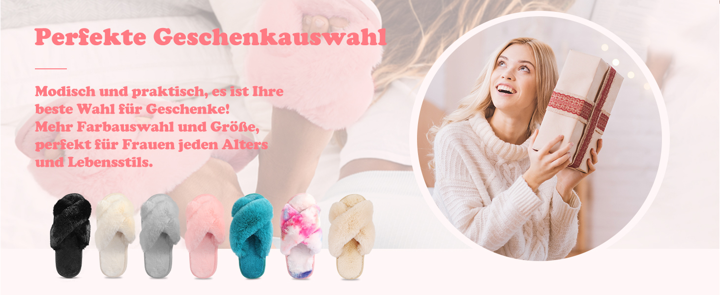 Тапочки жіночі Ankis з плюшу, теплі зимові, з перехресними ремінцями, з піною Memory, відкриті пальці, пухнасті, для дому та вулиці (білі, чорні, сірі, рожеві, верблюжі), 38/39 EU, рожеві