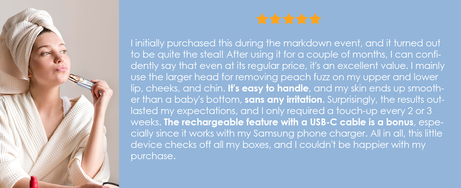 Триммер для обличчя та брів VG VOGCREST 2-в-1: бездротовий, з LED-підсвіткою, рожево-золотий/блакитний