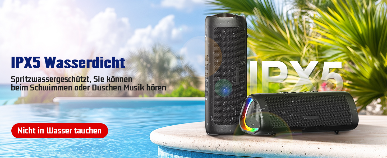Портативна Bluetooth колонка UOHHBOE 30W з RGB підсвічуванням, TWS Stereo, водонепроникність IPX5, 24 години роботи, 30 метрів, функція гучного зв'язку, трикутна форма