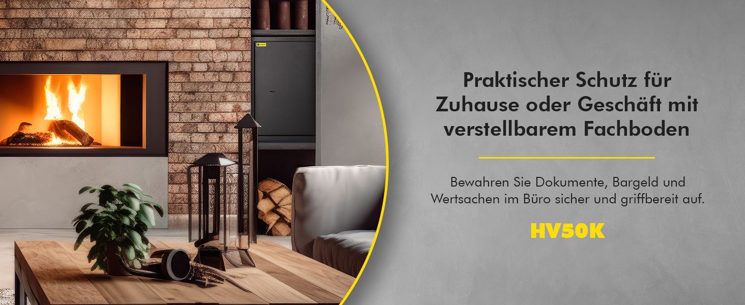 Сейф Homesafe HV15K з ключовим замком, металевий, 15x20x17 см, колір Carbon Satin Schwarz