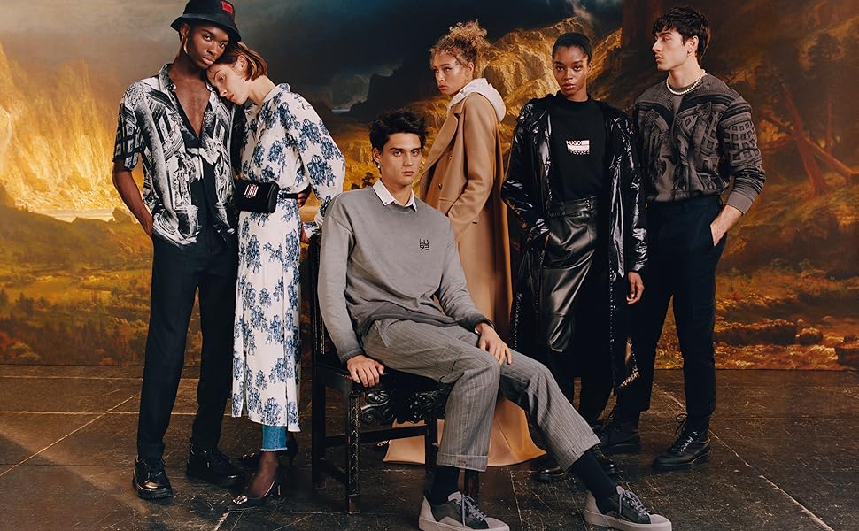 Чоловічий шкіряний ремінь HUGO Gionios з рельєфним оздобленням та металевими деталями, чорний