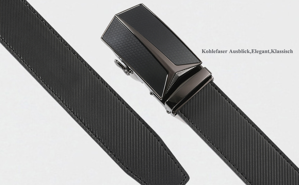 Чоловічий шкіряний ремінь VRLEGEND з автоматичною пряжкою, без дірок, для ділового костюма, розмір регулюється, з подарунковою коробкою, чорний (52W-56W, 160см)
