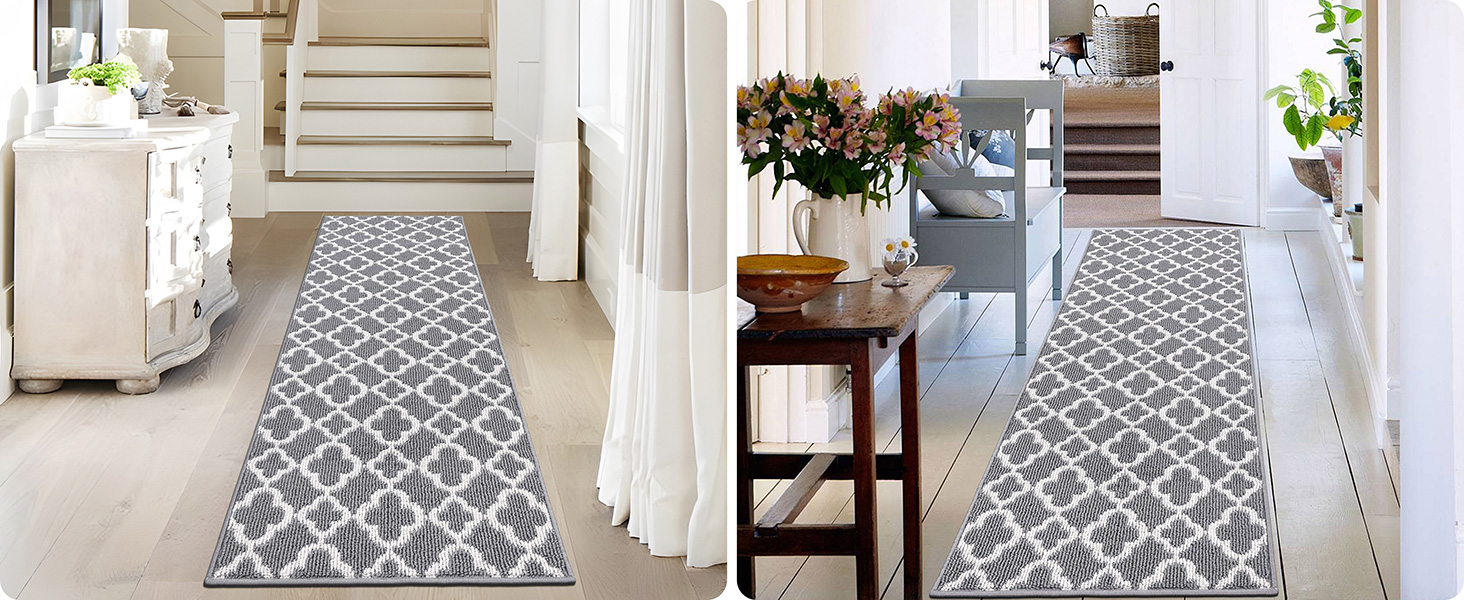 Килимок для підлоги SHACOS з антиковзаючою основою, 50x150 см, сірий - для кухні, вітальні, передпокою