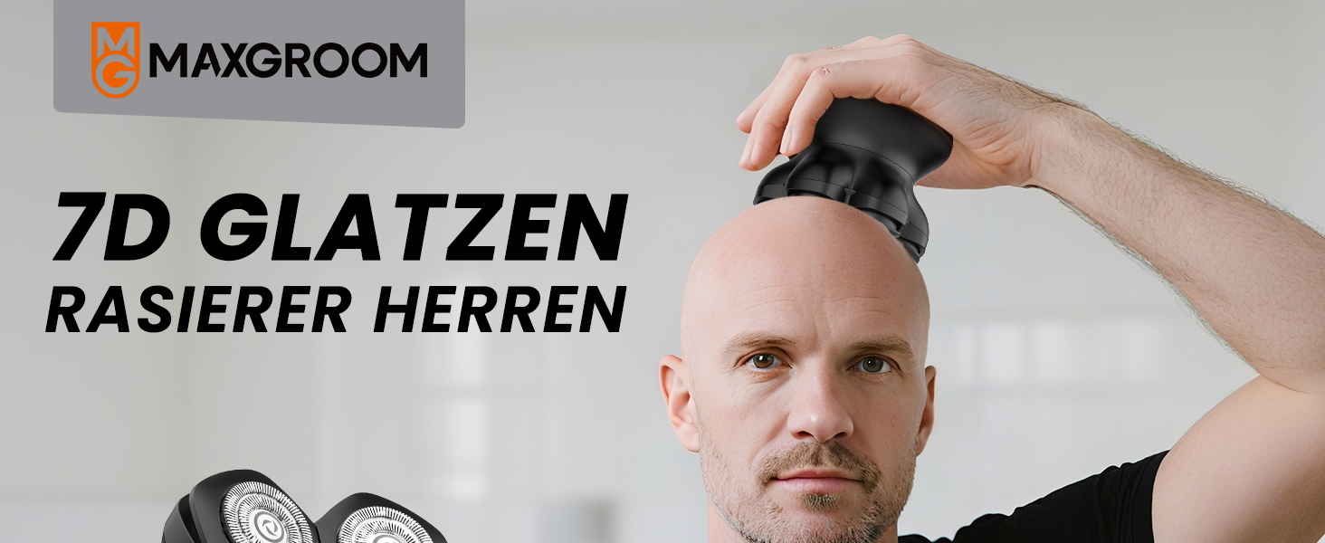 MAXGROOM Голєва машина для чоловіків, 7D Голєва головка, водонепроникна IPX6, плаваюча головка, LED-дисплей, для подорожей та дому, USB-C зарядка, чорний