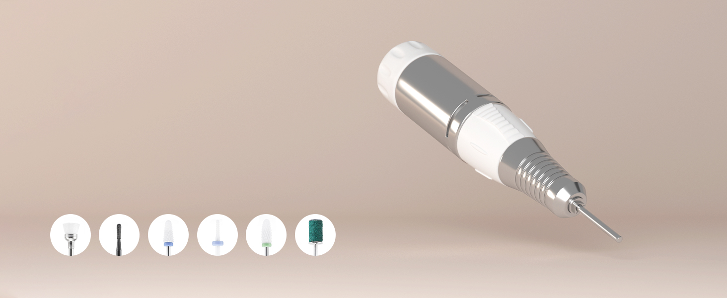 Nagelfräser JCMaster Profi: Електрична шліфувальна машинка для нігтів з педаллю, 35000 об/хв, 6 біт, чорна