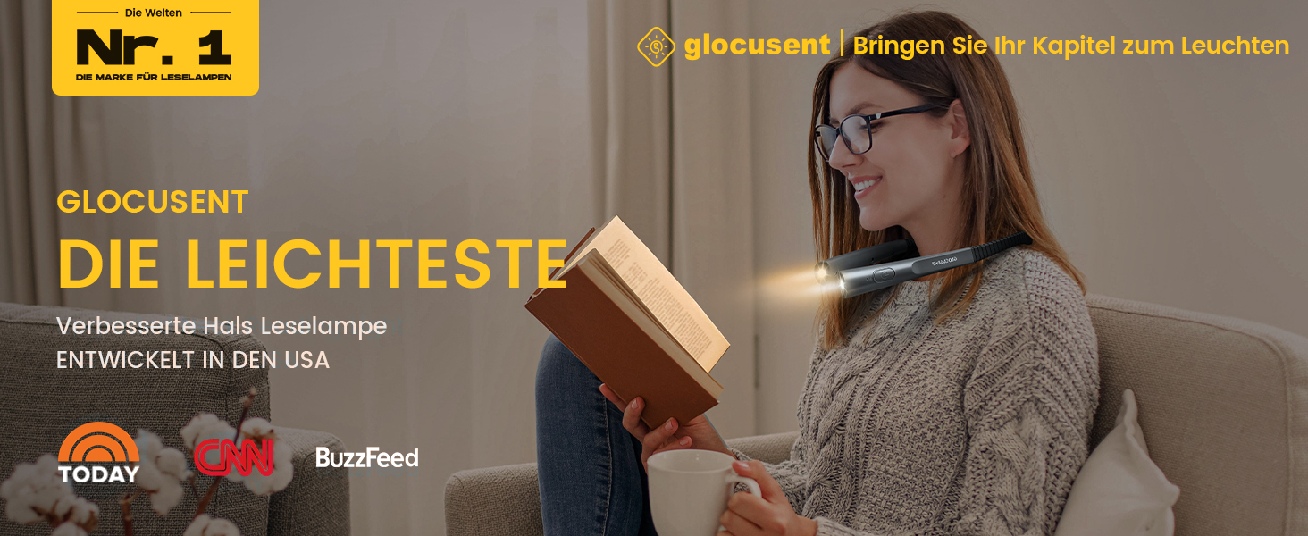 LED лампа на шию Glocusent: ідеальний подарунок на День Матері, для рукоділля, читання в ліжку, з таймером, 3 кольори та 3 рівня яскравості, акумуляторна, сірий колір