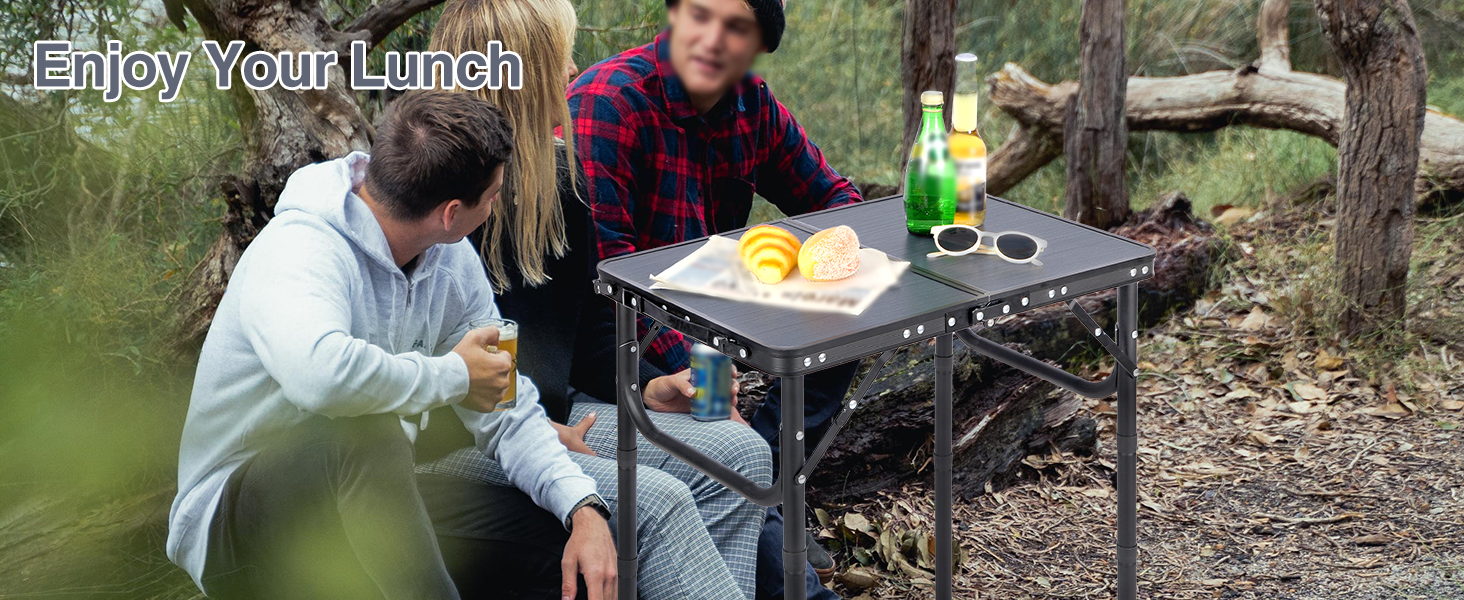 REDCAMP Складаний столик з регулюванням висоти, легкий портативний туристичний столик 60 x 40 см (4 рівня висоти) з сітчастою поверхнею, для дому та вулиці, балкона, ринку, кухні, темно-сірий, 60*40 см (4 рівня)