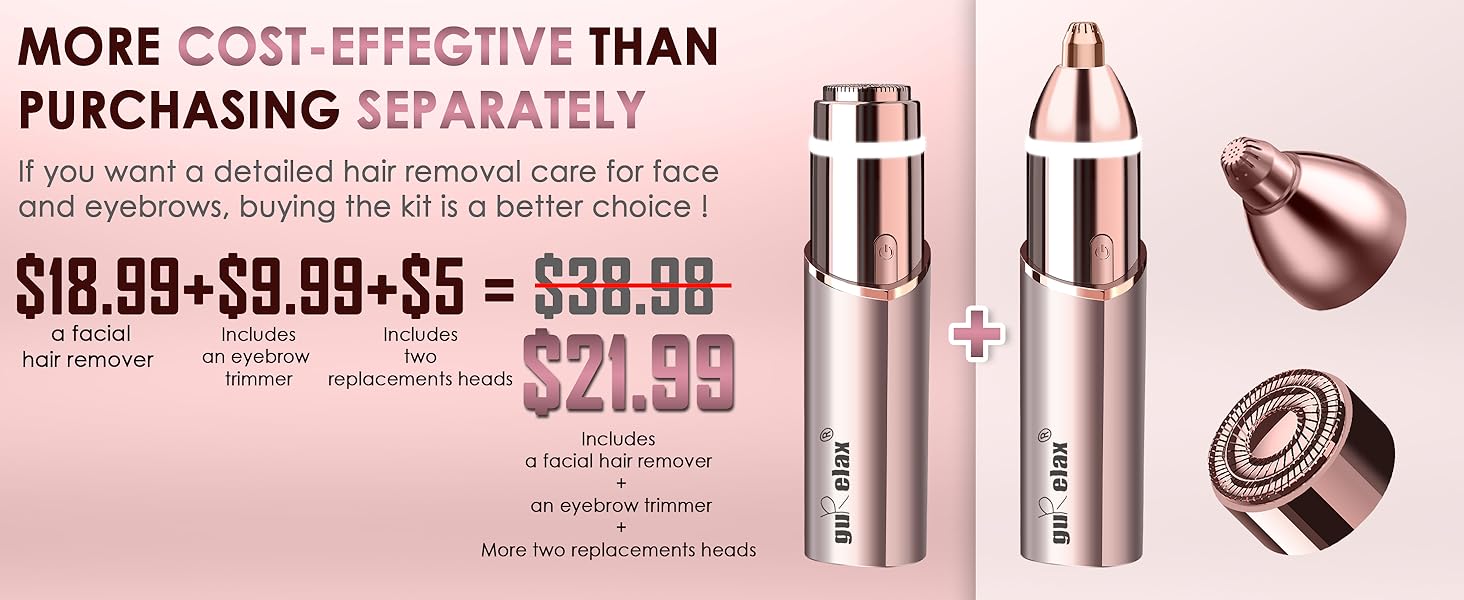 Електричний жіночий тример 5-в-1 для тіла та обличчя, бездротовий, для вологого та сухого гоління, білий. В комплекті: 2 змінні насадки.