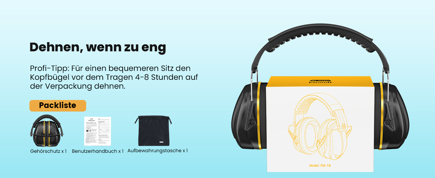 Захисні навушники Dr.meter SNR 31dB: комфортні та регульовані для дорослих, чорно-жовті
