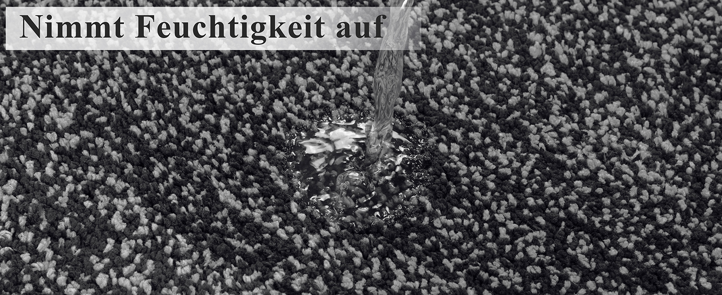 Килимок для дому та ванної кімнати SHACOS, 80 x 120 см, чорно-сірий, з антиковзаючою поверхнею