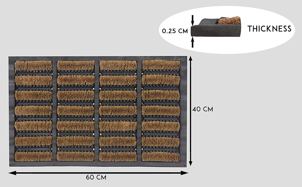 LSC Tuff Scrape Doormat, durable outdoor doormats, removes grass, mud, and dirt, 100% natural coconut fiber bristles with rubber backing, machine washable, non-slip doormats, large (nbs 1