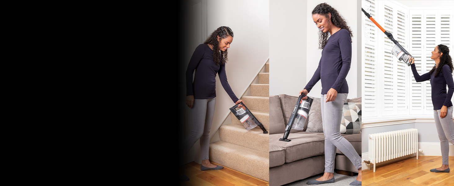 Бездротовий пилосос Shark IZ201EU з рушником, оранжевий: 40 хвилин роботи, Anti Hair Wrap, 0.7 л, 26x24.5x118 см