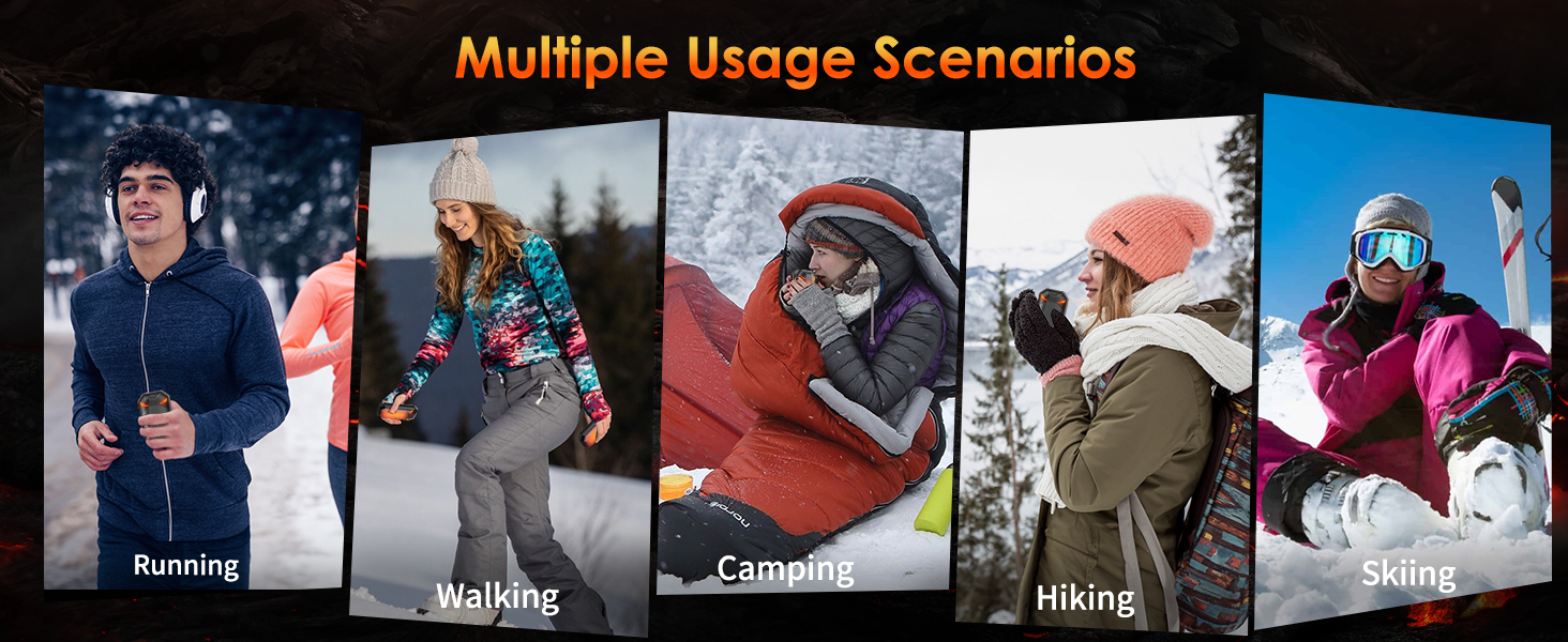 Електричні грілки для рук 2 шт. - подарунок для чоловіків на Різдво. Зігрівачі для активного відпочинку, походів, гольфу. Магнітні, акумуляторні, чорного кольору.