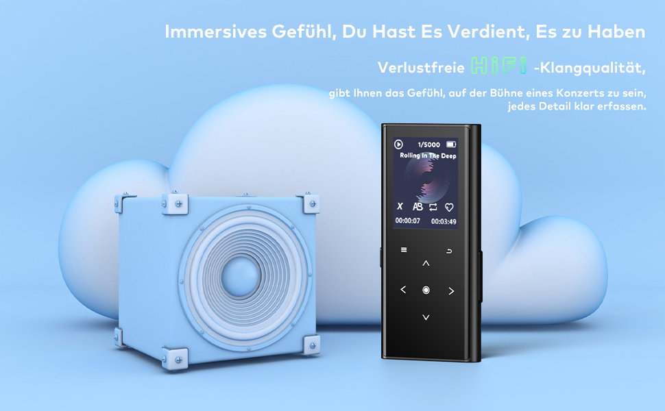 MP3-плеєр ZOOAOXO 64GB з Bluetooth 5.2, радіо, диктофоном та HiFi звуком