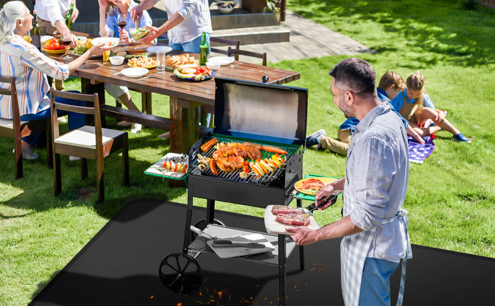 Килимок для грилю Digiroot 100x180 см: термостійкий, водонепроникний, для BBQ, каміну, кемпінгу