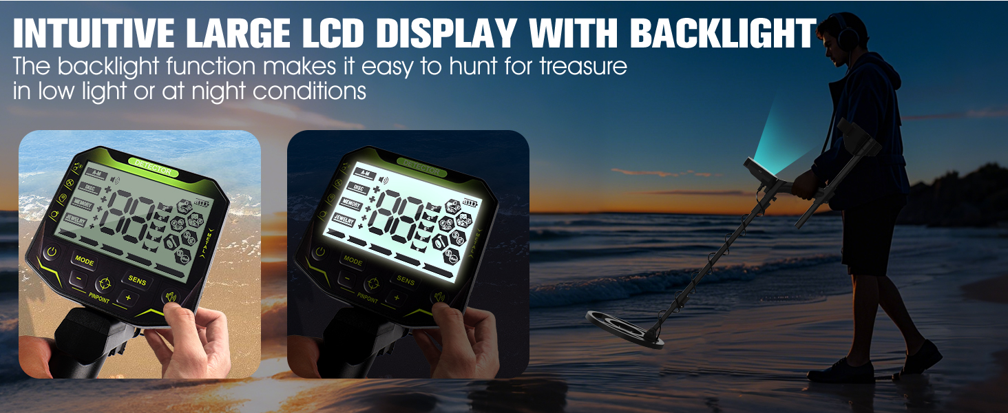 Металдетектор KingSom Profi: 5 режимів, DSP-чіп, водонепроникний, LCD-дисплей, набір з навушниками та лопатою