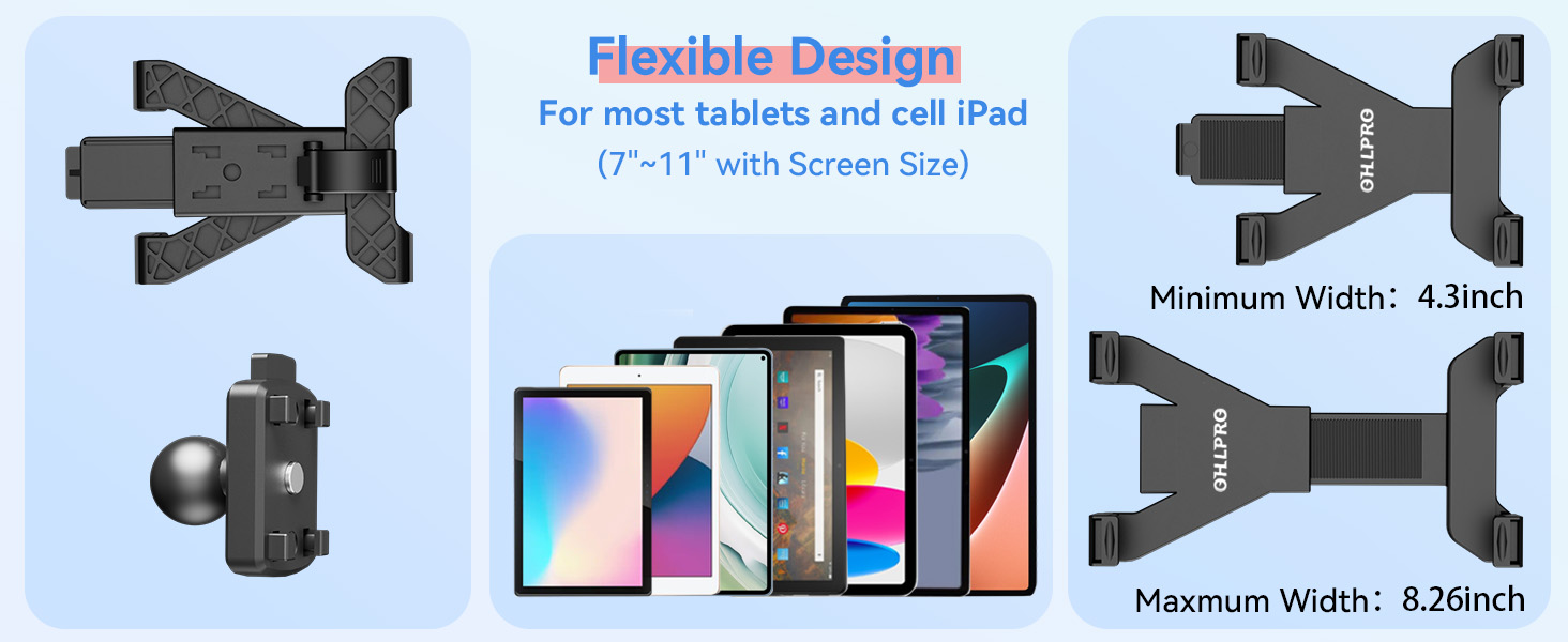 Кріплення для планшета OHLPRO для вантажівки: міцний тримач iPad для бурільної бази, 360° регульований, для iPad Pro, Mini, Samsung Tab, Nexus (7-11 дюймів)