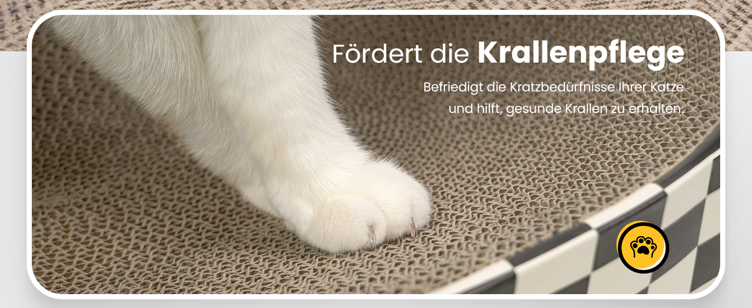 Кігтеточка для котів Conlun 2 в 1: овальна, з мискою та гніздом, з гофрованого картону (43x33x10 см)