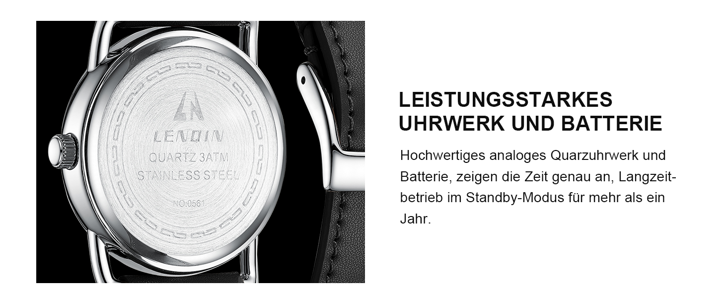 Годинник чоловічий LN LENQIN вологостійкий військовий з комфортним ремінцем, спортивний, чорний