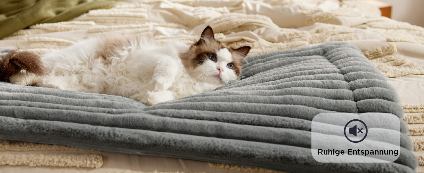 Самогріюча ковдра для котів та собак BEDSURE - 61x46 см. М'яке ліжко для кота, тепла підстилка для собаки. Нековзна основа, підходить для клітки. Сірий колір 61 x 46 см