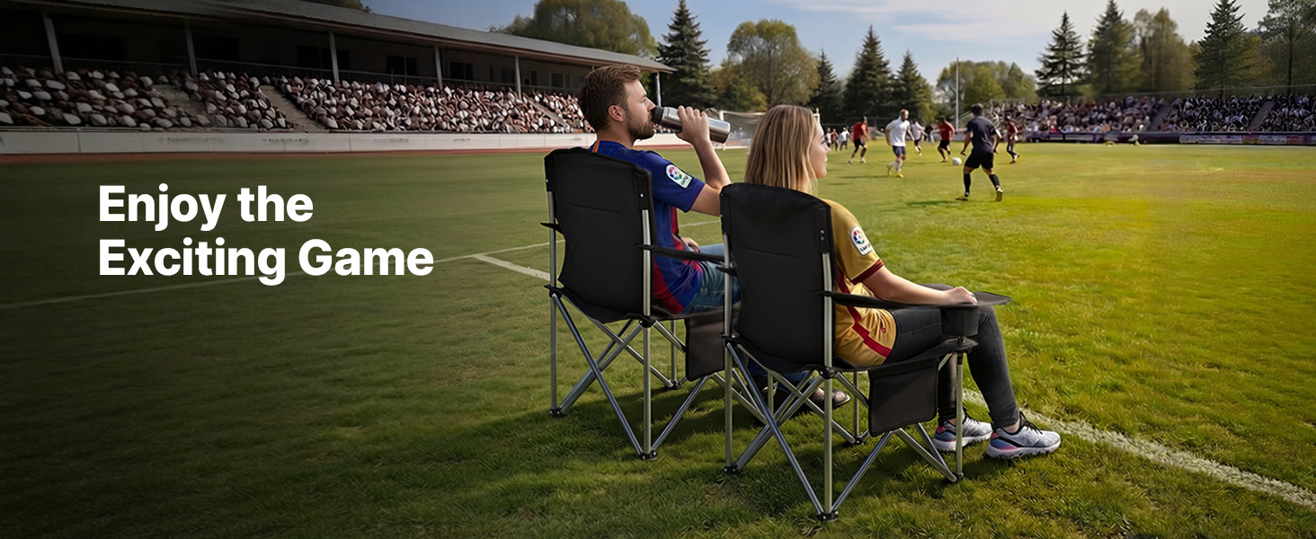 Складні кемпінгові крісла VEVOR 2 шт, надміцні (204 кг), з підлокотниками та підсклянником, для риболовлі та відпочинку на природі