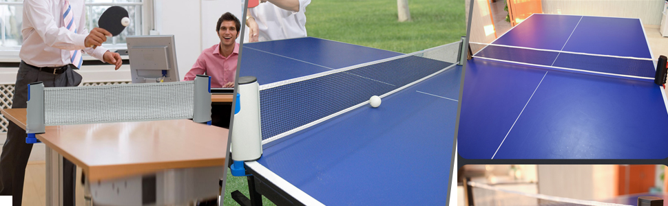 FBSPORT Набір для настільного тенісу Професійний: 2 ракетки, сітка, 6 м'ячів, сумка. Для гри в приміщенні та на вулиці. Чорний