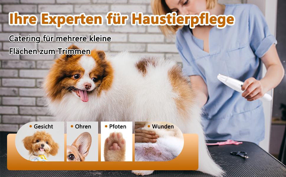 Машинка для стрижки собак зі збирачем шерсті та подвійними лезами, триммер для лап з 2 швидкостями, тиха машинка для лап, очей, вух, обличчя, тіла (біла)