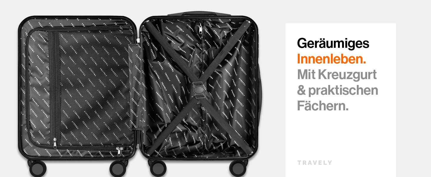 Чемодан ручної поклажі Travely Premium 55x40x20cm - 36L, з TSA замком та м'якими колесами, сумісний з Ryanair, Lufthansa, Eurowings