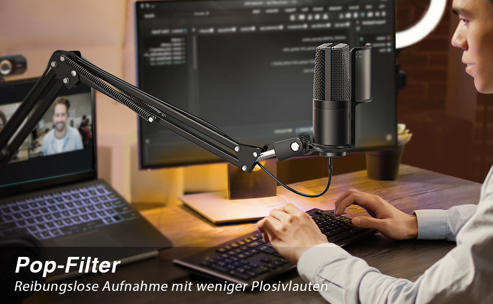 Мікрофон FIFINE T669PRO1: Комплект з кріпленням на штатив, для запису вокалу, подкастів та стрімінгу