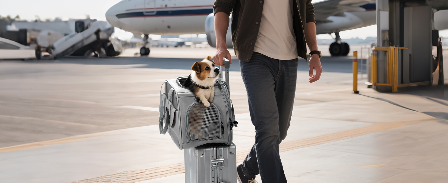 Транспортний бокс для тварин на 4 місця: коти, собаки. Підходить для авіаперельотів та авто. Легкий, з надійними застібками та сіткою. Сірий.