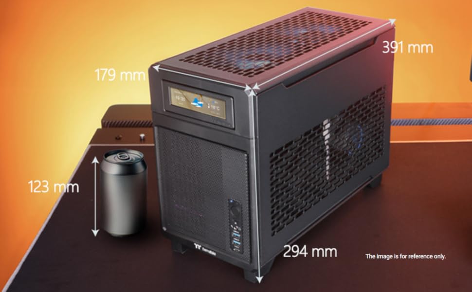 Корпус Thermaltake TR100 Matcha Green Mini-ITX SFF: 18.4L, Dual-Chamber, PCIe 4.0, підтримка AIO 280mm, тихий Airflow