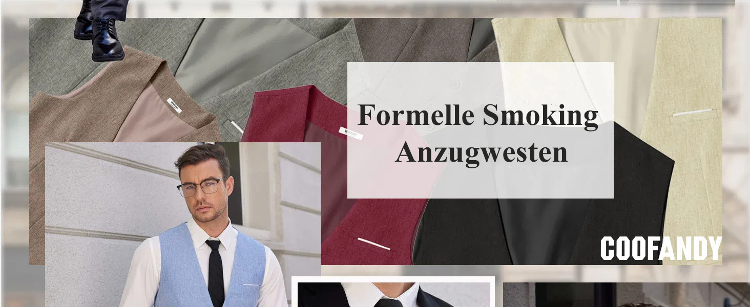 Костюмний жилет чоловічий COOFANDY з кишенями, чорний, розмір XXL