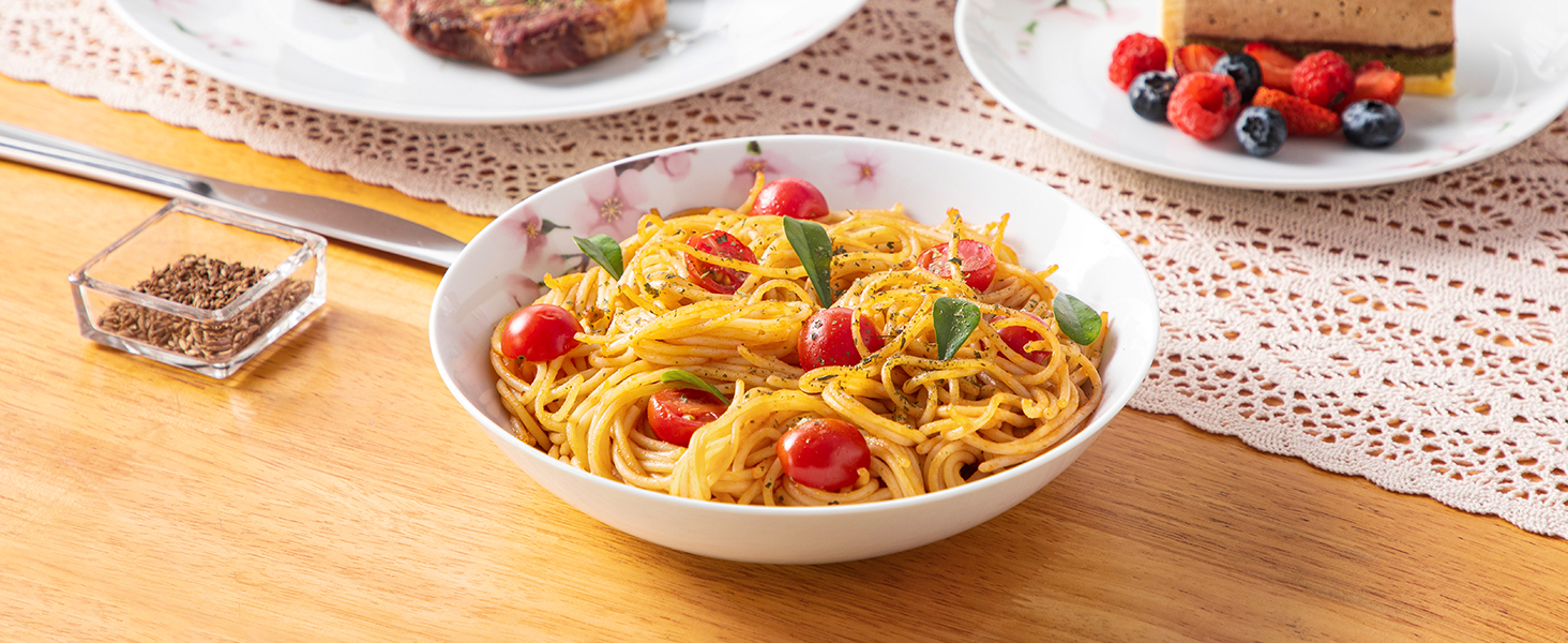 VEWEET ANNIE Набір посуду 18 предметів на 6 осіб, сучасний сервіз з порцеляни, 6 тарілок для їжі, десерту та супу, сервіз Annie