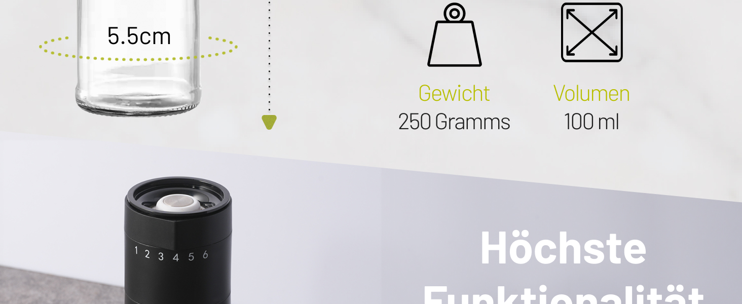 Набір з 2 перцемолок з керамічним механізмом та 6-ступеневим регулюванням – великі соляні та перцеві млини, чорний матовий, ручні, регульовані та з можливістю поповнення. Багатофункціональні