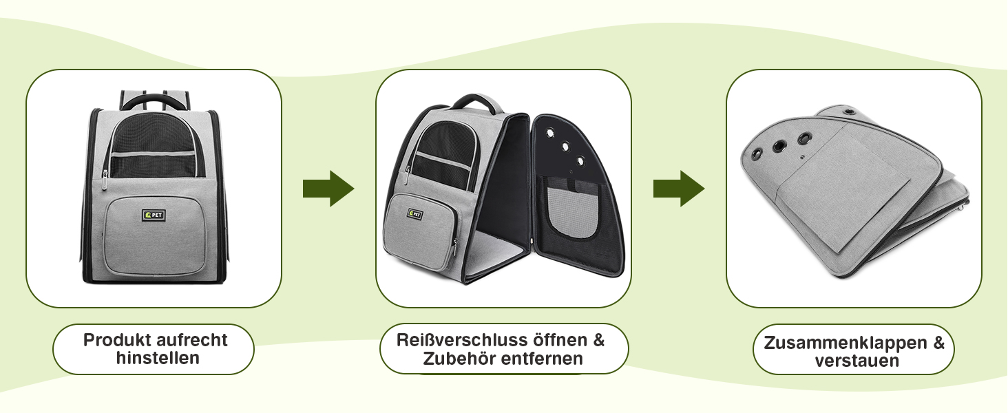 Рюкзак для собак та котів ALLSOPETS - дихаючий, складний, з фіксатором, для подорожей та прогулянок (темно-сірий)
