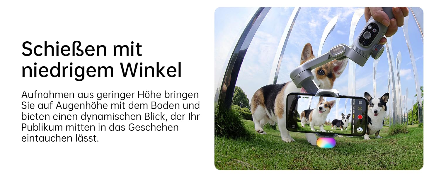 Стабілізатор для смартфона AOCHUAN 3-осьовий з RGB-підсвічуванням, для iPhone/Android, з функцією трекінгу обличчя, комплект Smart X Pro (Сірий)