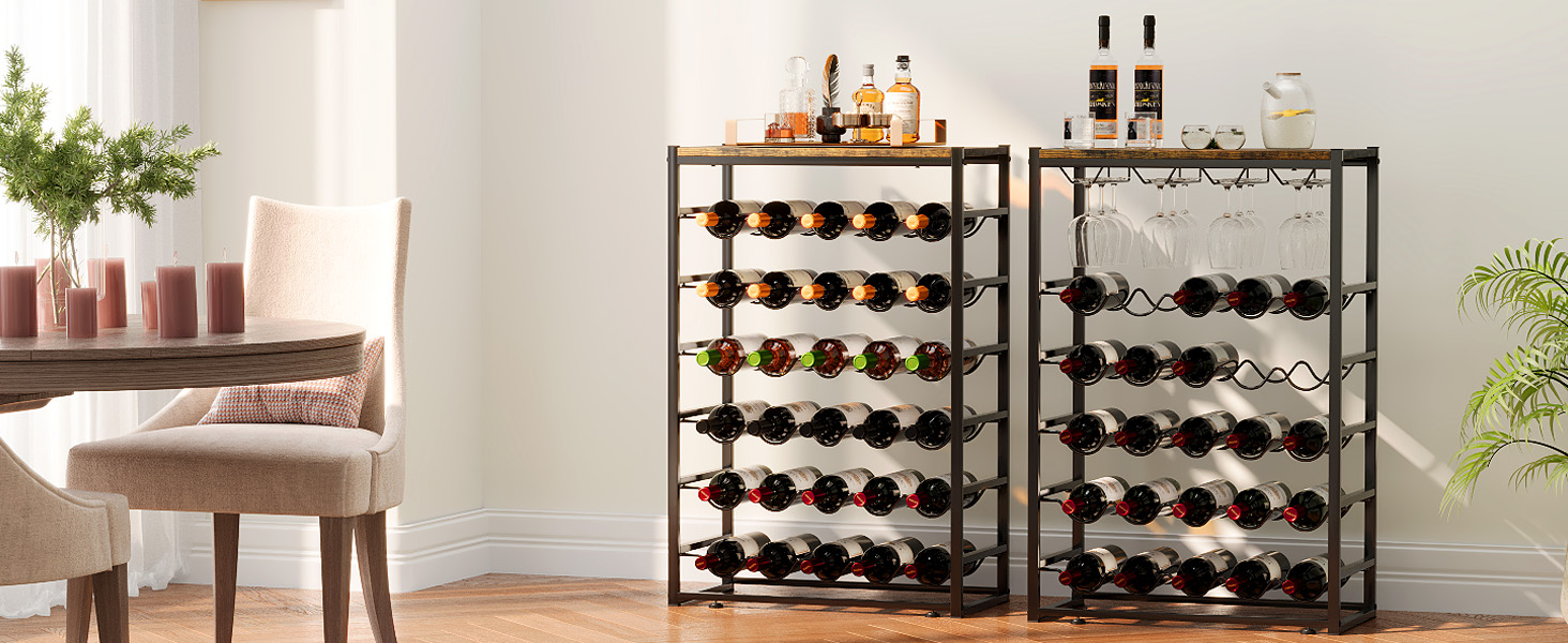 Стильна вітрина для вина Urban Deco: металева підставка з дерев'яною полицею, 59 x 30 x 89 см (25 пляшок)