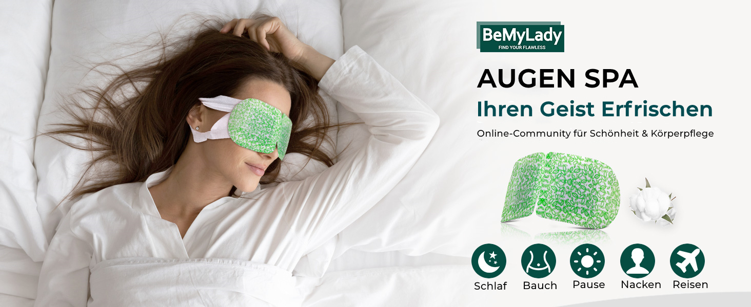 Маска для очей BeMyLady 16 шт. Тепла, зволожуюча, для зняття втоми, набряків, мігрені та догляду за повіками. Без запаху
