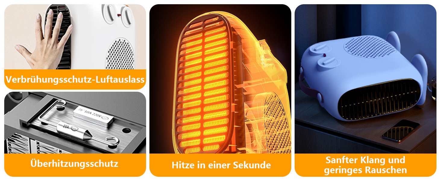 Електричний обігрівач 2000W, компактний, енергозберігаючий, портативний, тихий, 3-рівні нагріву для дому, ванної кімнати