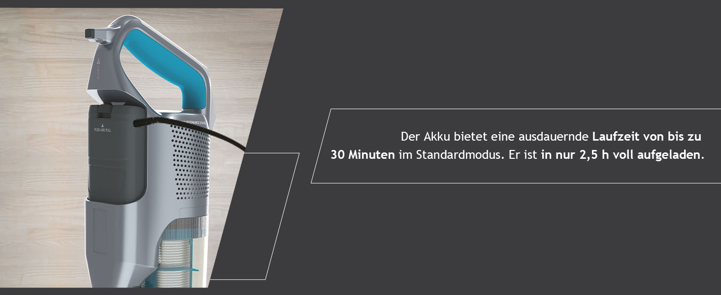 Бездротовий пилосос Hoover H-Free 500 Hydro Plus з підсвічуванням та функцією миття підлоги – 3-в-1, час роботи 30 хв, насадки: для підлоги, кутів, меблів, з паркуванням, 1 акумулятор