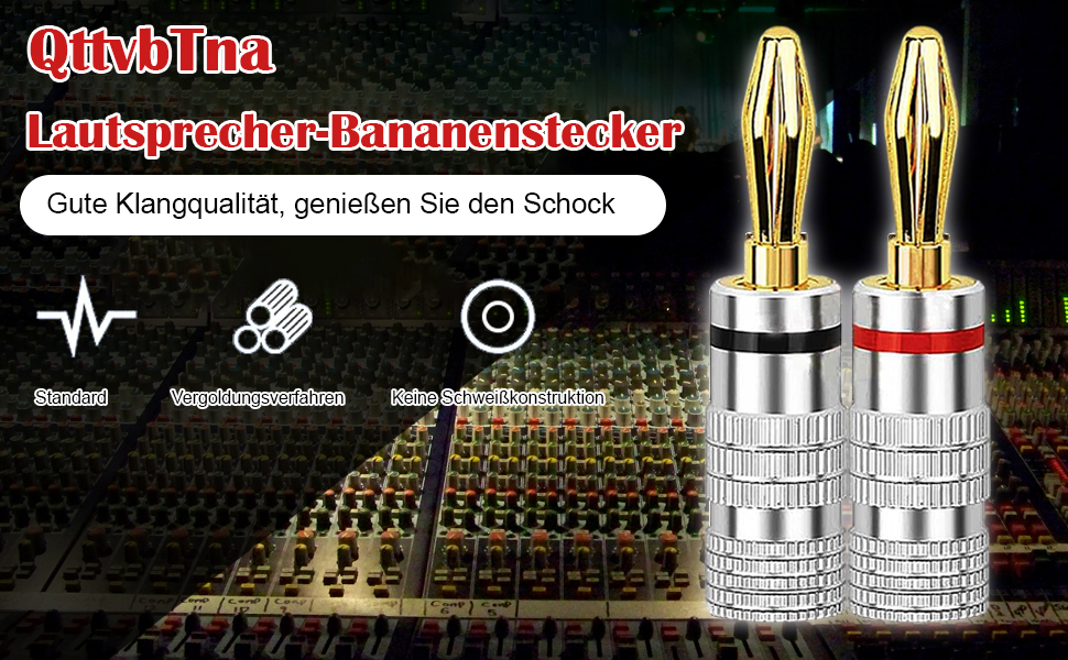 4 шт. бананові конектори для акустичних кабелів, 4 мм, аудіо-роз'єми для підключення до підсилювача, сумісні з кабелями до 4 мм