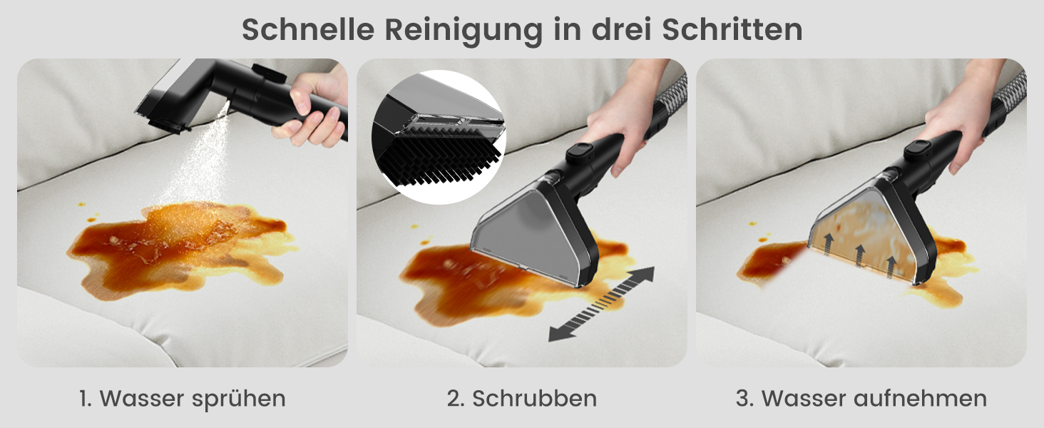 Накладний пилосос для м'яких меблів та килимів - 17kPa, 600W, з набором насадок