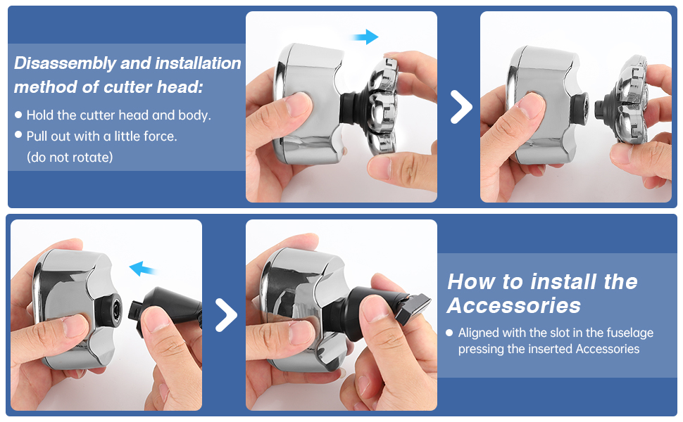 Електричний голкострум для голивної голови Glatzen Rasierer: 7D плаваюча головка, ротаційний голкострум 6-в-1, вологостійкий, для догляду за обличчям (сріблястий)