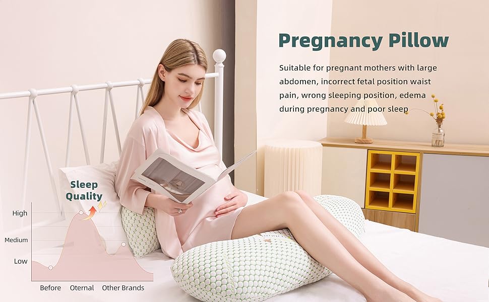 Подушка для вагітних Oternal - підтримка спини, стегон та ніг, знімний чохол